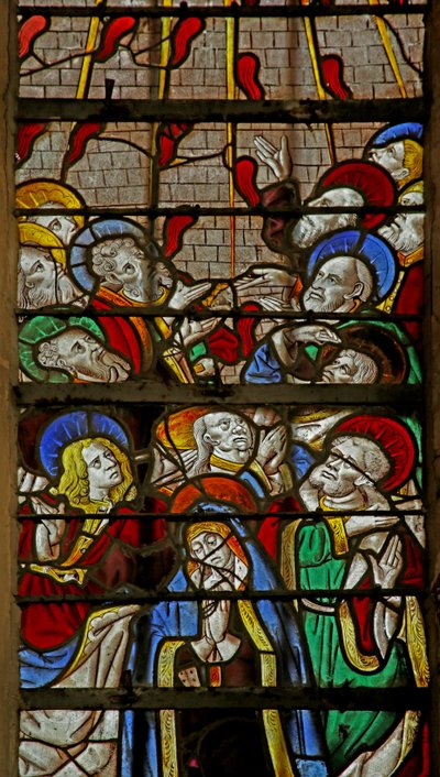 Vetrata raffigurante gli Apostoli a Pentecoste da French School